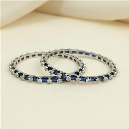 Cz Classic Bangles With Rhodium Plating