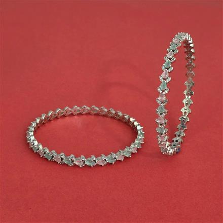 Cz Classic Bangles With Rhodium Plating