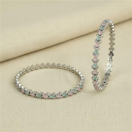 Cz Classic Bangles With Rhodium Plating