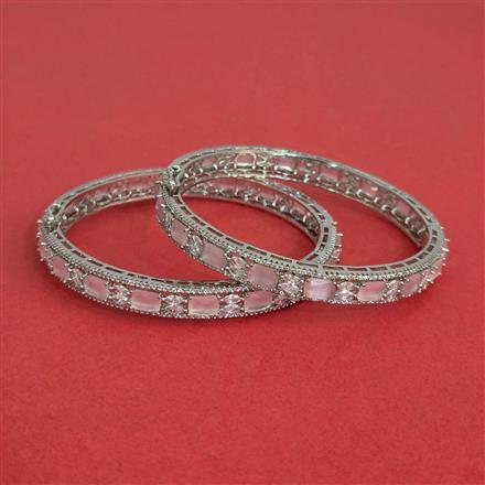 Cz Classic Bangles With Rhodium Plating