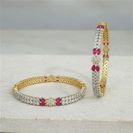 Cz Classic Bangles With 2 Tone Plating