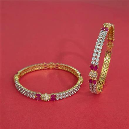 Cz Classic Bangles With 2 Tone Plating