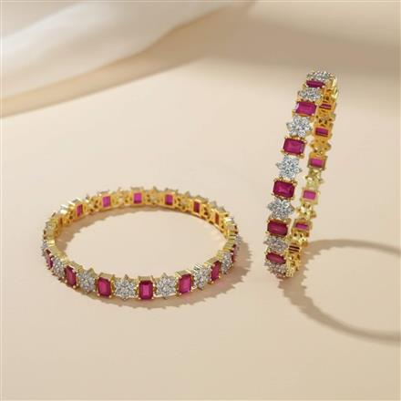 Cz Classic Bangles With 2 Tone Plating