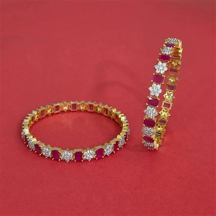 Cz Classic Bangles With 2 Tone Plating