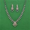 Cz Classic Necklace Set With 2 Tone Rhodium Black Rose Plating