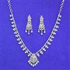 Cz Classic Necklace Set With 2 Tone Rhodium Black Rose Plating