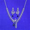 Cz Classic Necklace Set With Rhodium Plating