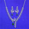 Cz Classic Necklace Set With Rhodium Plating
