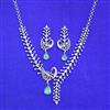 Cz Classic Necklace Set With Rhodium Plating