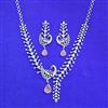Cz Classic Necklace Set With Rhodium Plating