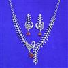 Cz Classic Necklace Set With Rhodium Plating