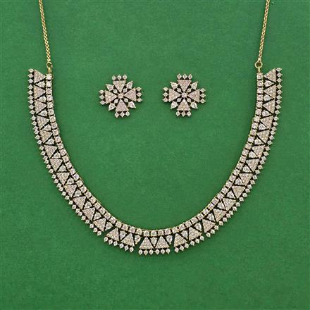 Cz Classic Necklace Set With Mehndi Plating