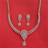 Cubic Zirconia Classic Necklace Set With Carat 2 Tone Rhodium Plating