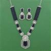 Cz Classic Necklace Set With Rhodium Plating
