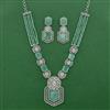 Cz Classic Necklace Set With Rhodium Plating