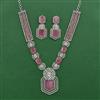 Cz Classic Necklace Set With Rhodium Plating