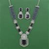 Cz Classic Necklace Set With Rhodium Plating