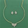 Cz Delicate Pendant Set With 2 Tone Rhodium Plating