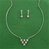 Cz Classic Pendant Set With Rhodium 2 Tone Plating