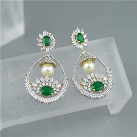 Cubic Zirconia Classic Earring With 2 Tone Plating