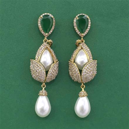 Cz Classic Earring With Mehndi Plating