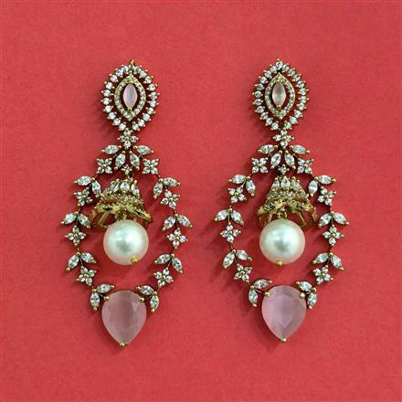 Cz Classic Earring With Mehndi Plating