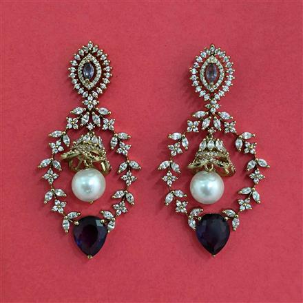 Cz Classic Earring With Mehndi Plating