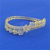 Cubic Zirconia Openable Kada With Mehndi 2 Tone Rhodium Plating