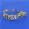 Cubic Zirconia Openable Kada With Mehndi 2 Tone Rhodium Plating