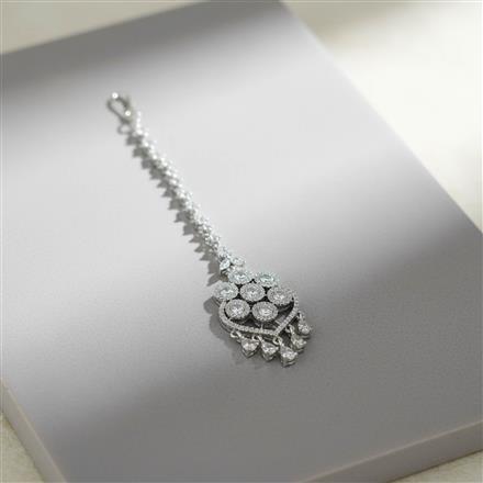 Cubic Zirconia Classic Tikka With Mehndi 2 Tone Rhodium Plating