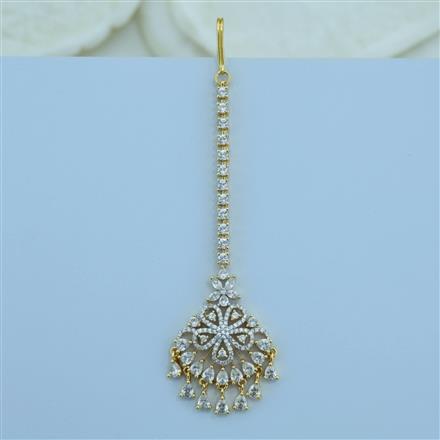 Cz Classic Tikka With Mehndi 2 Tone Rhodium Plating