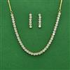 Cz Classic Necklace Set With Rhodium 2 Tone Plating