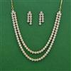 Cz Classic Necklace Set With Rhodium 2 Tone Plating