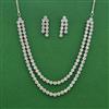 Cz Classic Necklace Set With Rhodium 2 Tone Plating