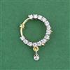 Cz Delicate Nose Ring With Carat Mehndi 2 Tone Rhodium Plating