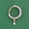 Cz Delicate Nose Ring With Carat Mehndi 2 Tone Rhodium Plating