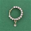 Cz Delicate Nose Ring With Carat Mehndi 2 Tone Rhodium Plating