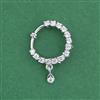 Cz Delicate Nose Ring With Carat Mehndi 2 Tone Rhodium Plating