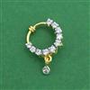 Cz Pressing Nose Ring With Mehndi 2 Tone Rhodium Plating