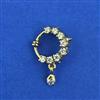 Cubic Zirconia Pressing Nose Ring With Mehndi 2 Tone Rhodium Plating
