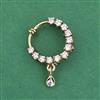 Cz Delicate Nose Ring With Mehndi 2 Tone Rhodium Plating