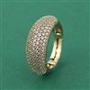 Cz Classic Ring With Mehndi 2 Tone Rhodium Plating