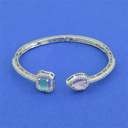 Cz Delicate Kada With Rhodium Plating