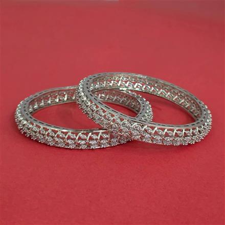 Cz Classic Bangles With Rhodium Plating