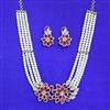 Cz Moti Necklace Set With 2 Tone Plating