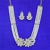 Cz Moti Necklace Set With 2 Tone Plating