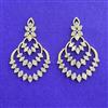 Cz Classic Earring With Mehndi 2 Tone Rhodium Plating