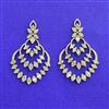 Cz Classic Earring With Mehndi 2 Tone Rhodium Plating