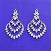 Cz Classic Earring With Mehndi 2 Tone Rhodium Plating