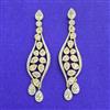 Cz Classic Earring With Mehndi 2 Tone Rhodium Plating